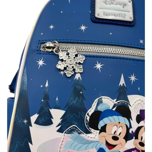 Loungefly Mickey & Minnie Winter Skating Scene Mini Backpack - Picture 4 of 4